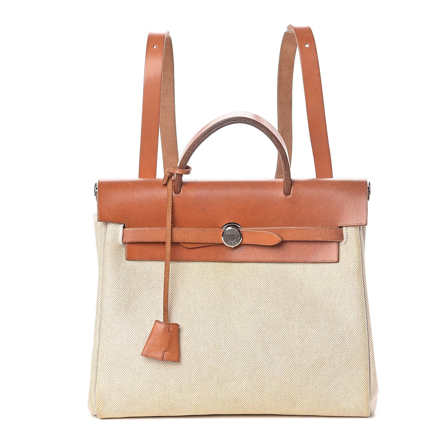 Toile Vache Calfskin Herbag 30 PM Backpack Natural