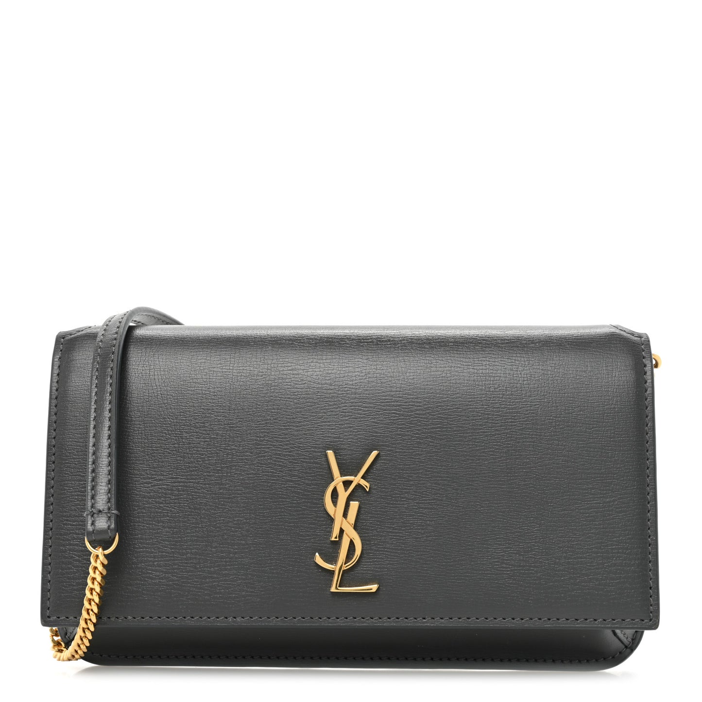 Smooth Calfskin Monogram Phone Holder Crossbody Pebble