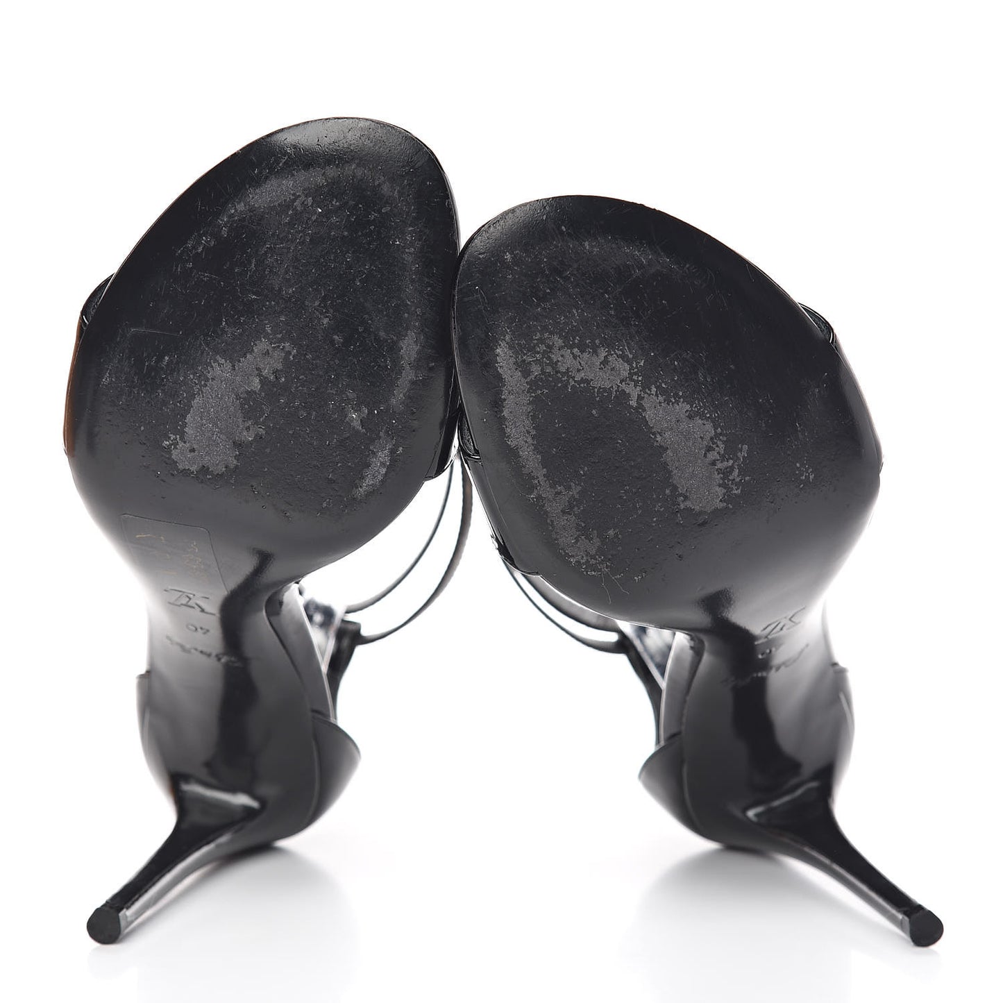 Patent Monogram Call Back Sandals 40 Black