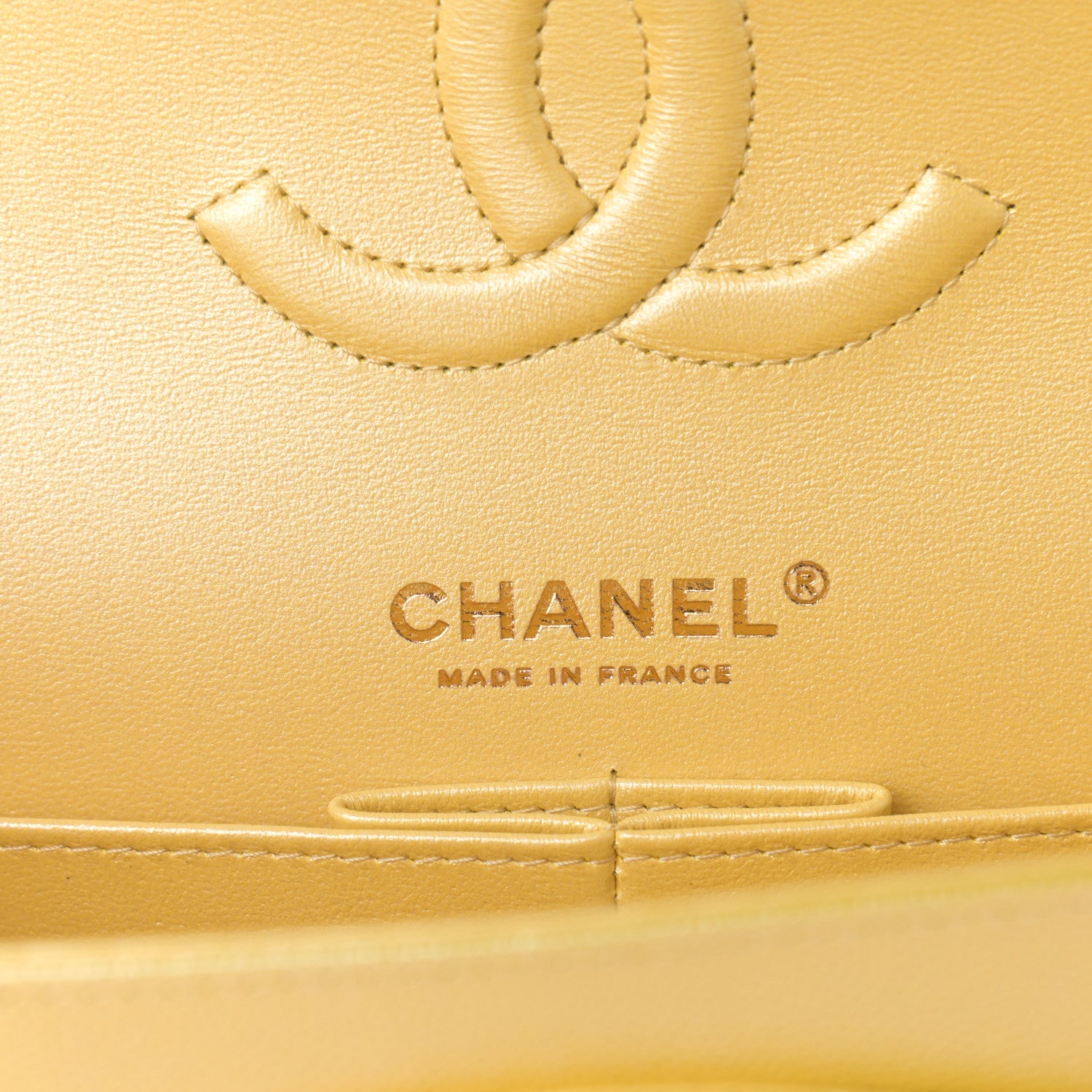 Chanel Iridescent Caviar Quilted Medium Double Flap Yellow 6 of 9