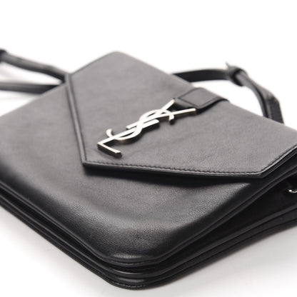 Saint Laurent Calfskin Monogram Tri Pocket Crossbody Bag Black 8 of 11