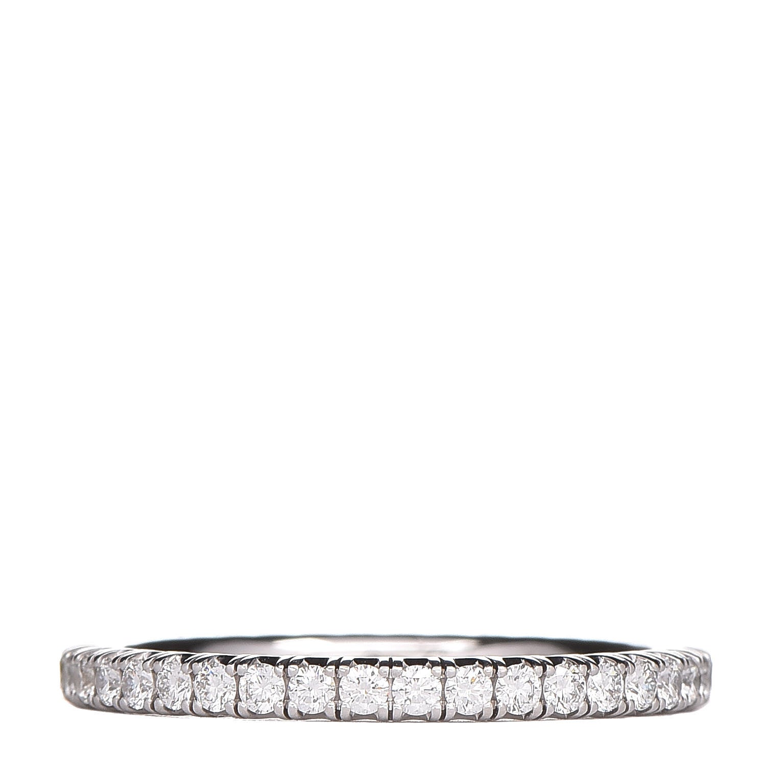 Cartier 18K White Gold Diamond 2mm Étincelle de Wedding Band Ring 53 6.5 1 of 5