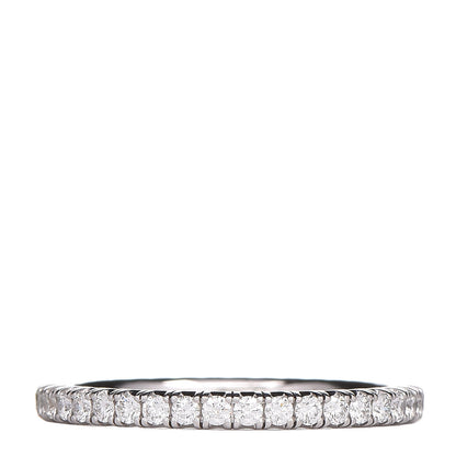 Cartier 18K White Gold Diamond 2mm Étincelle de Wedding Band Ring 53 6.5 1 of 5