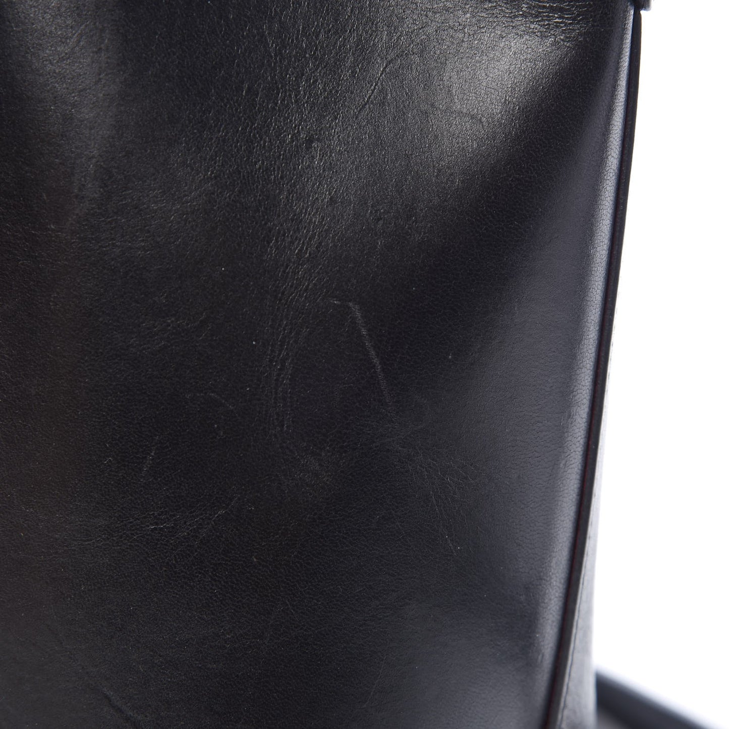 Vegetable Tanned Calfskin Mini Bucket Bag Black Flamma