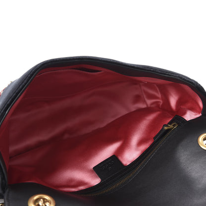 Gucci Velvet Matelasse Loved Embroidered Medium GG Marmont Shoulder Bag Black 5 of 10