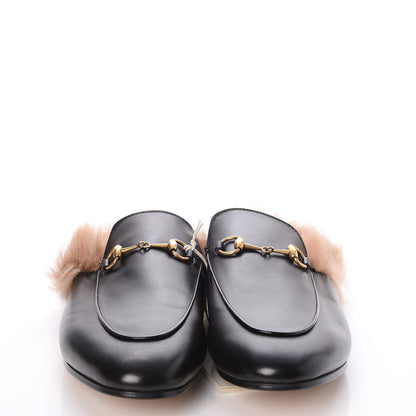 Gucci Calfskin Fur Princetown Slippers 42 Black 2 of 7
