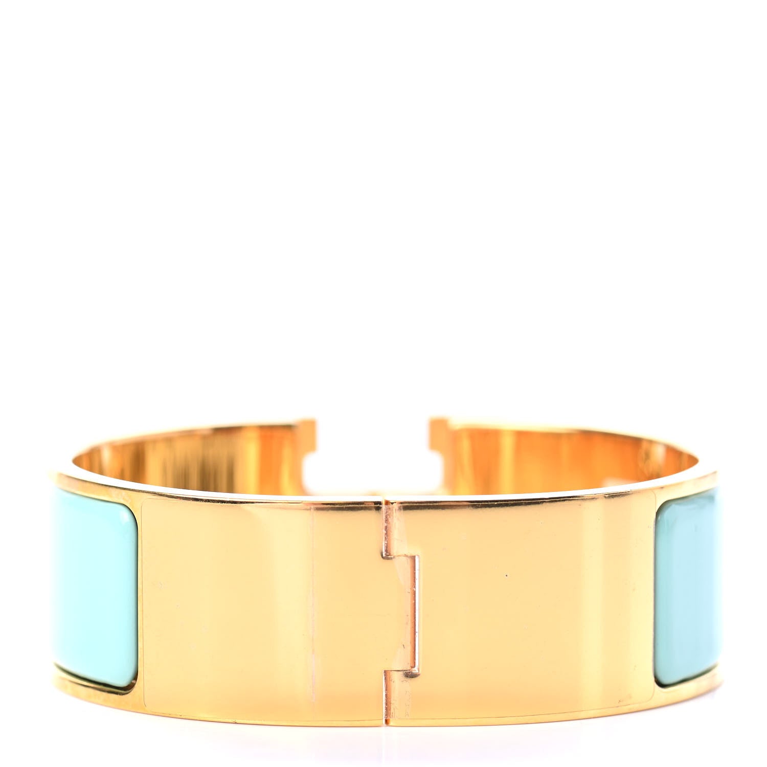 Hermes Enamel Wide Clic Clac H Bracelet PM Lagoon 2 of 3
