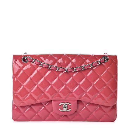 Chanel Patent Quilted Jumbo Double Flap Pink 1 of 16