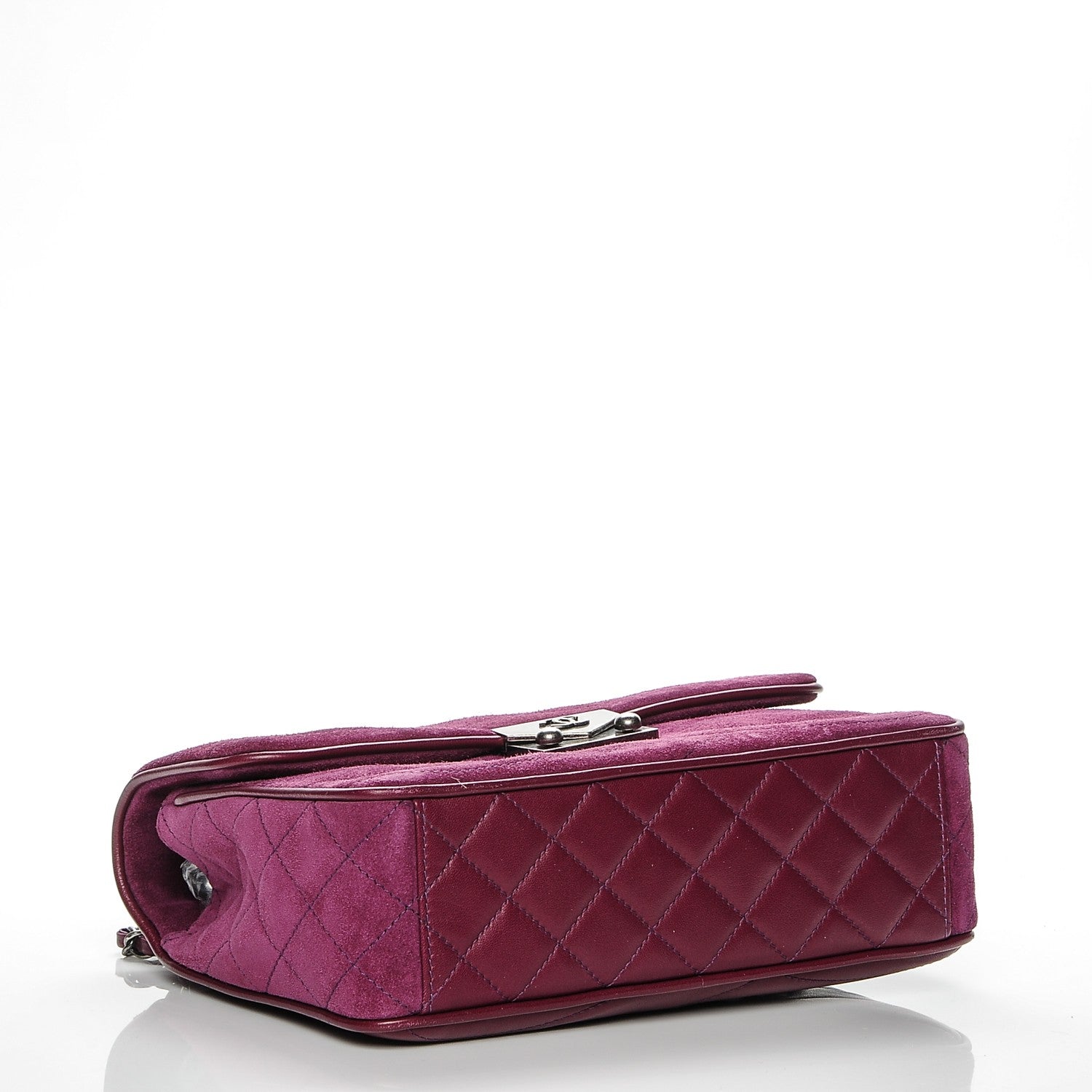 Chanel Suede Lambskin Scallop Quilted Medium Pagoda Flap Purple 4 of 8
