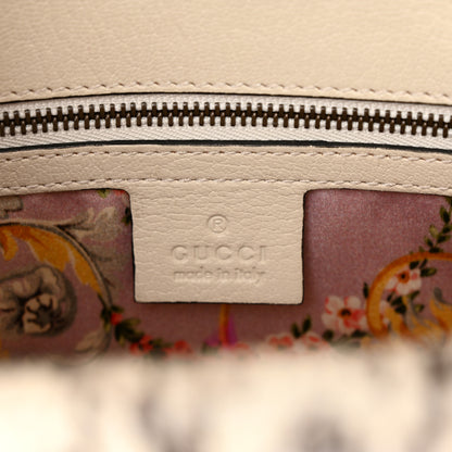 Gucci Calfskin Snakeskin Small Ottilia Top Handle Bag Black White 6 of 11