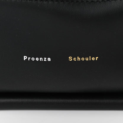 Proenza Schouler Calfskin Two Tone Ruched Tote White Black 7 of 11