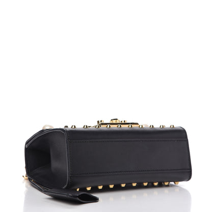 Gucci Calfskin Studded Small Padlock Shoulder Bag Black 4 of 9