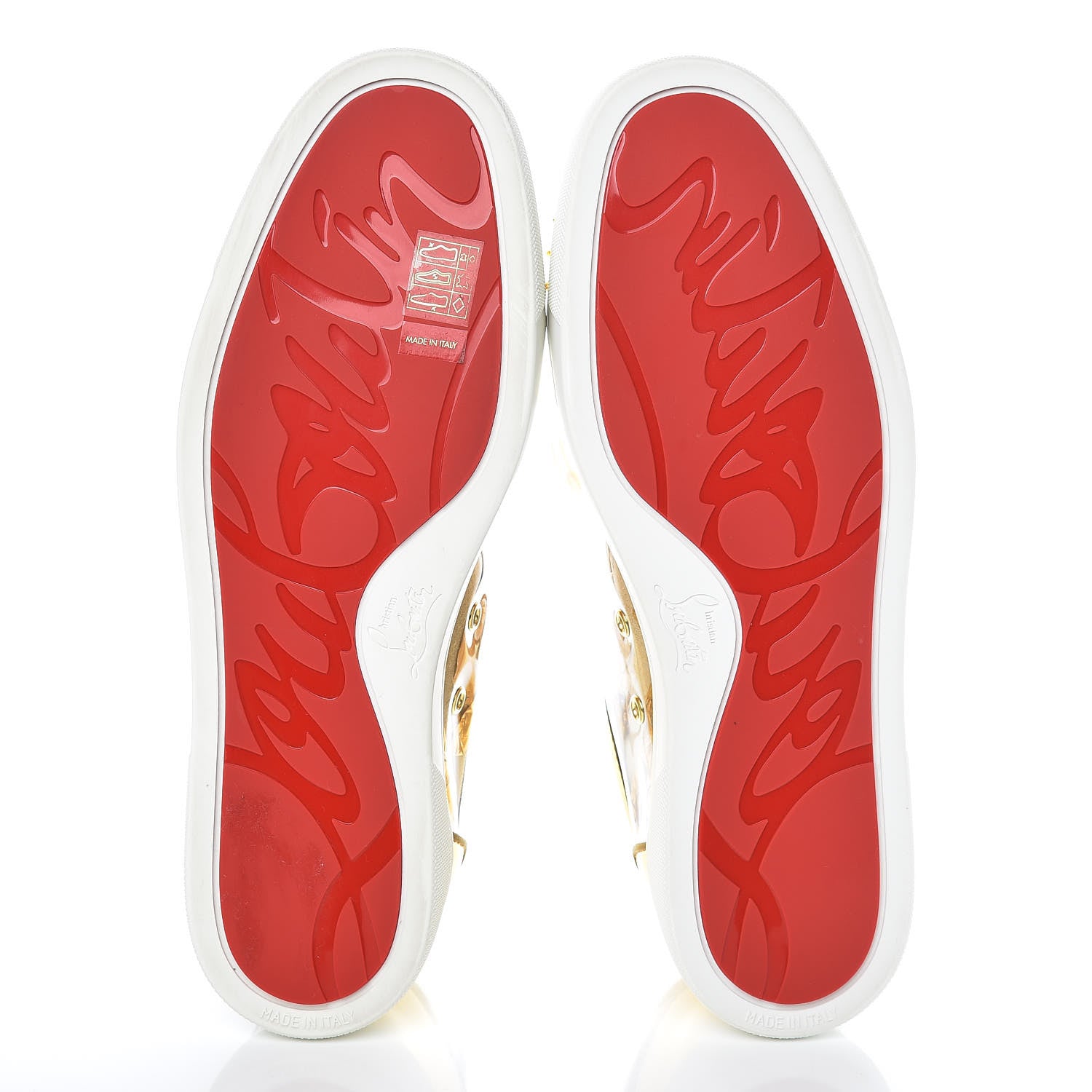 Christian Louboutin Ruban Calfskin Seavaste Flat Sneakers 42.5 Gold 8 of 9