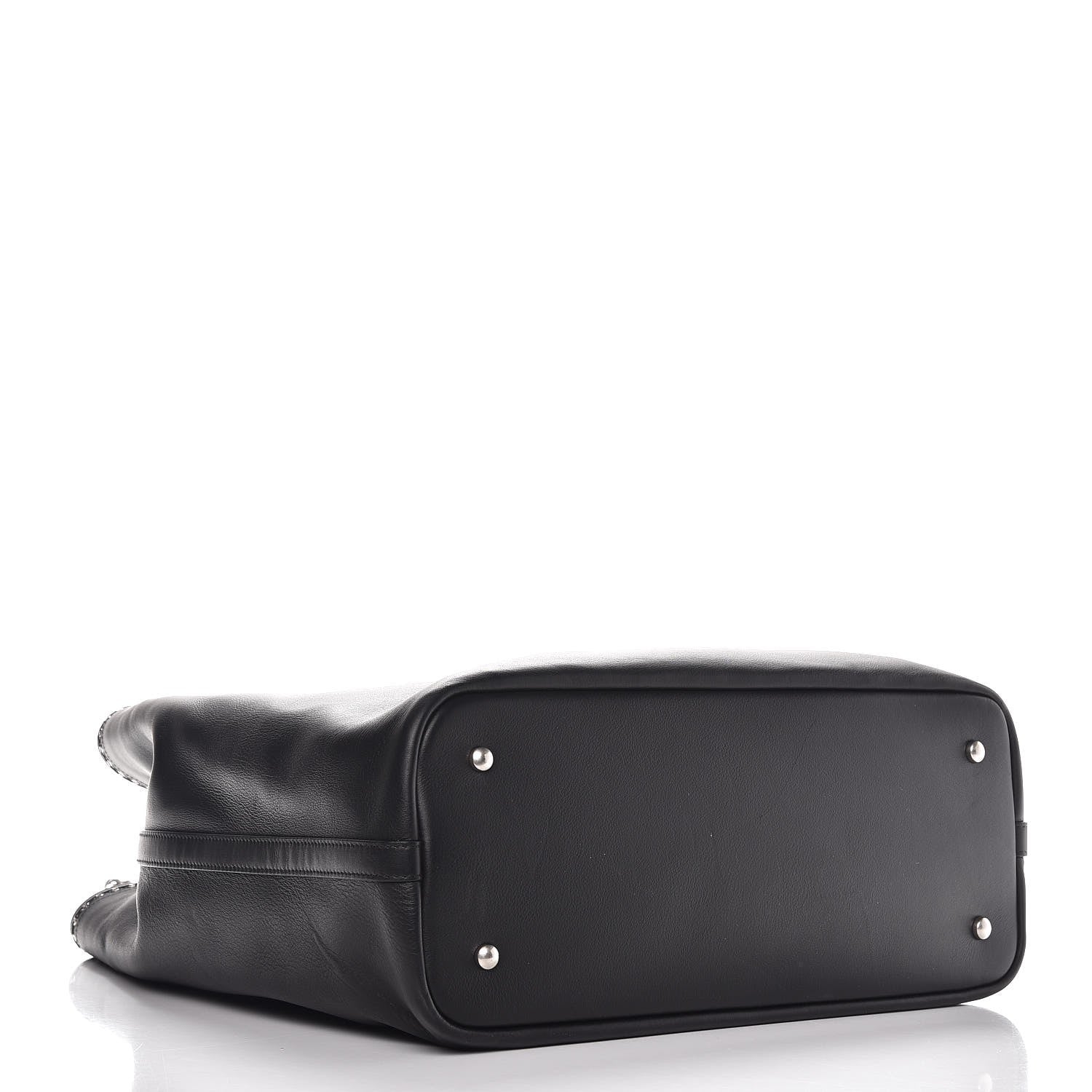 Chanel Calfskin Large Coco Eyelets Shopping Tote Black 5 of 9
