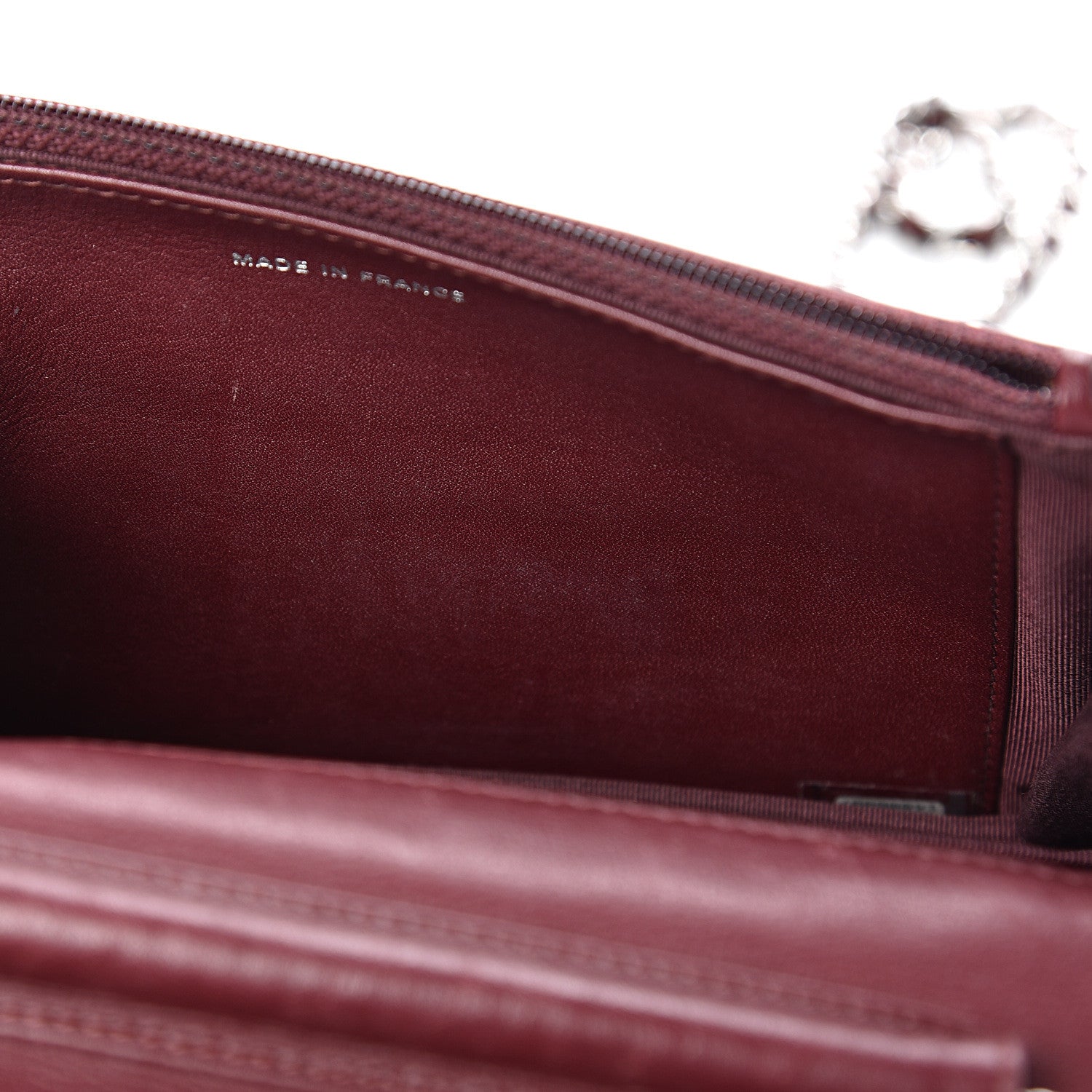 Chanel Patent Quilted Wallet On Chain WOC Burgundy 15 of 18