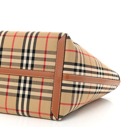 Burberry Cotton Vintage Check Medium London Tote Bag Briar Brown Black 10 of 10