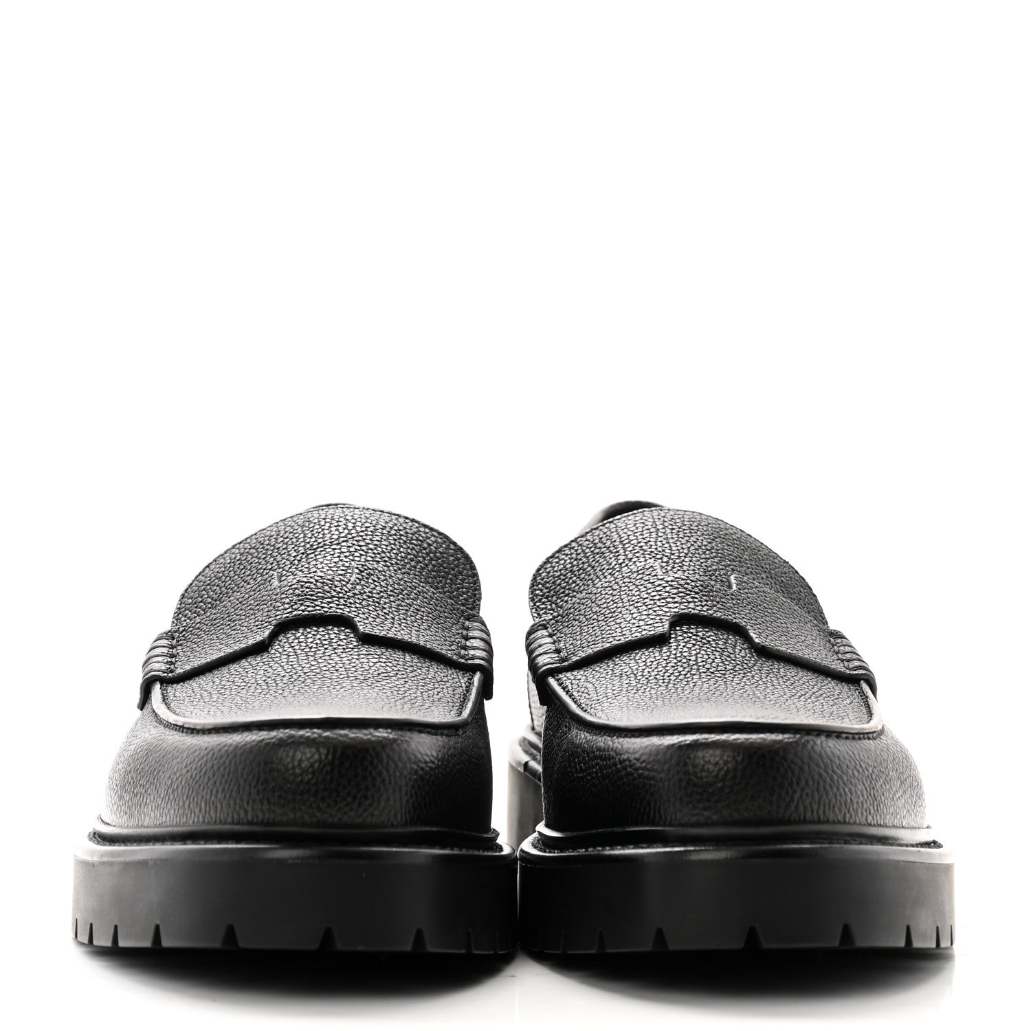 Hermes Buffalo Mens Klement Loafers 44.5 Black 2 of 8