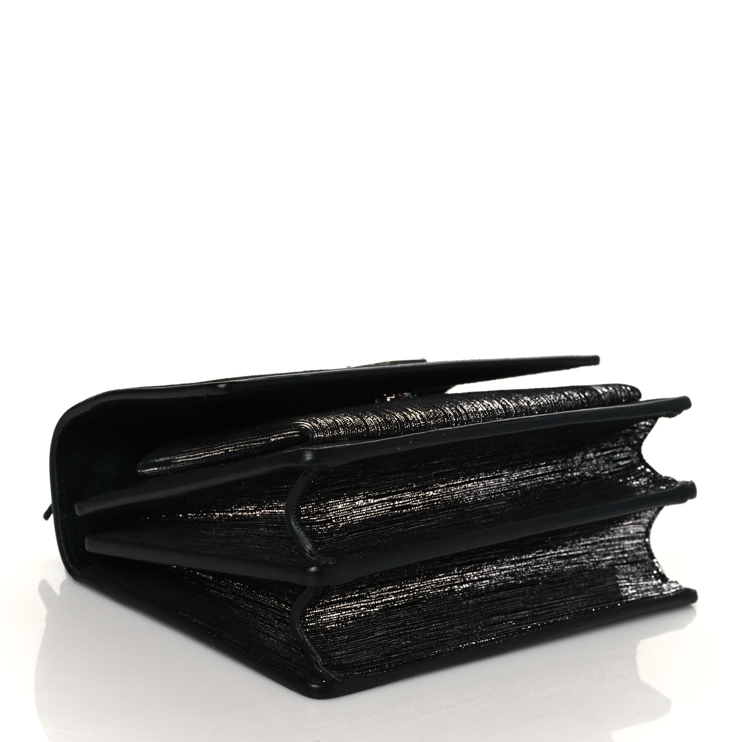 Saint Laurent Metallic Lambskin Lame Small Monogram Sunset Black Platine 4 of 10