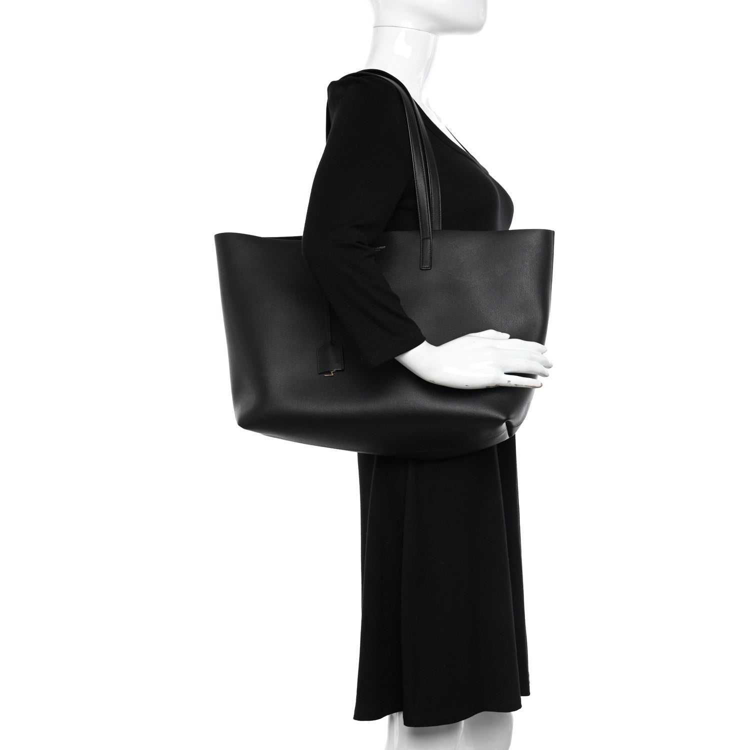 Saint Laurent Calfskin Large Shopping Tote Black 2 of 11