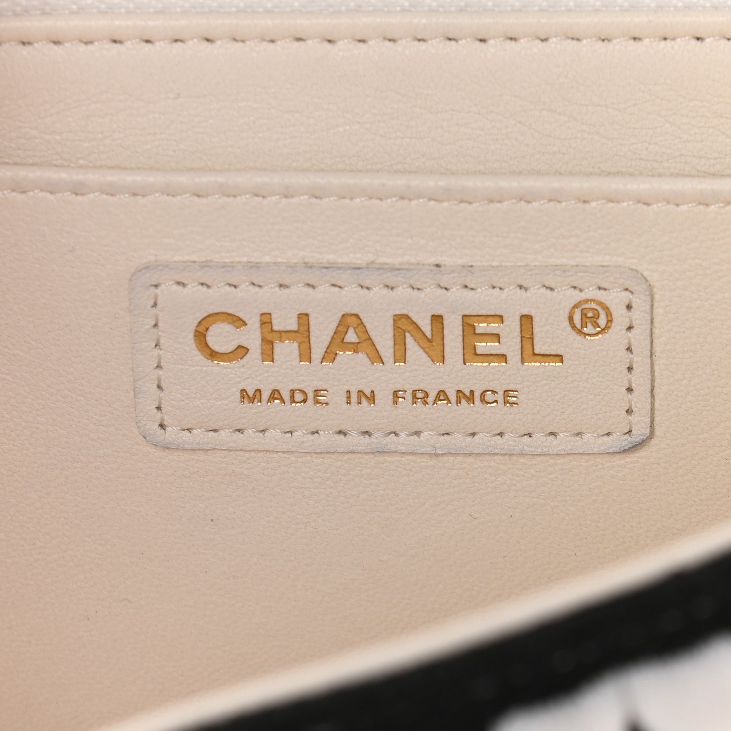 Calfskin Wool Woven Flap White Black