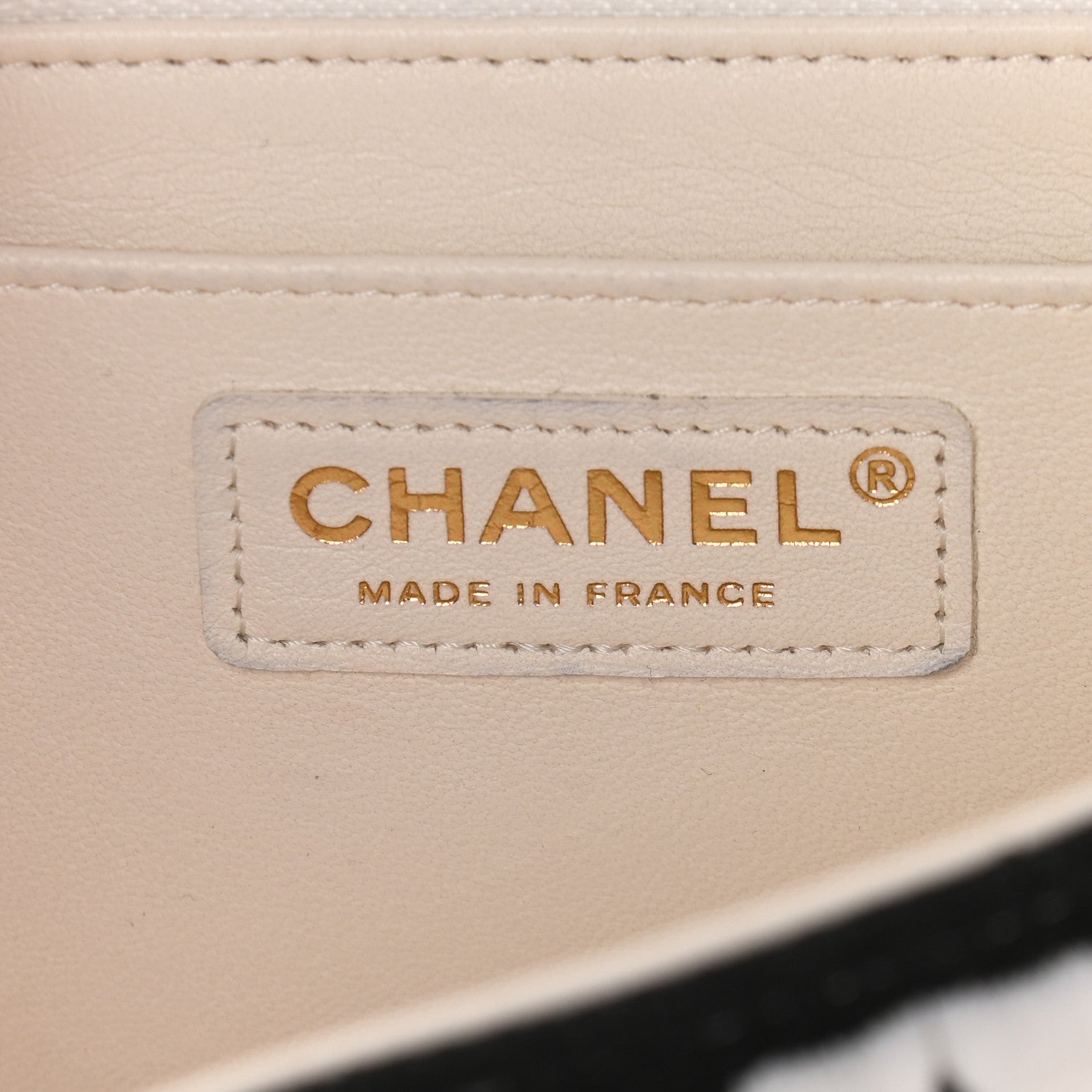 Chanel Calfskin Wool Woven Flap White Black 5 of 8