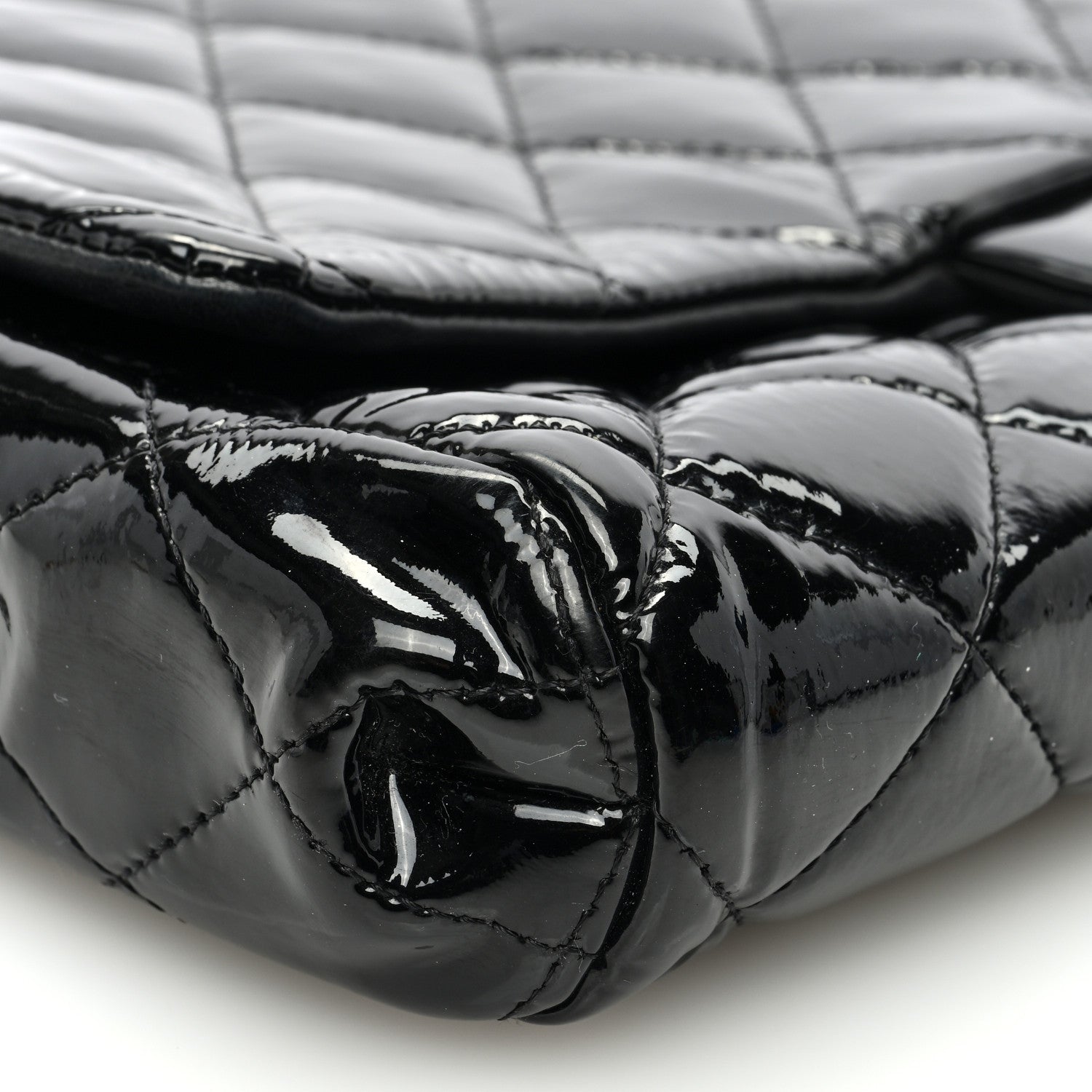 Chanel Patent Quilted Clutch with Chain Flap Black 9 of 13