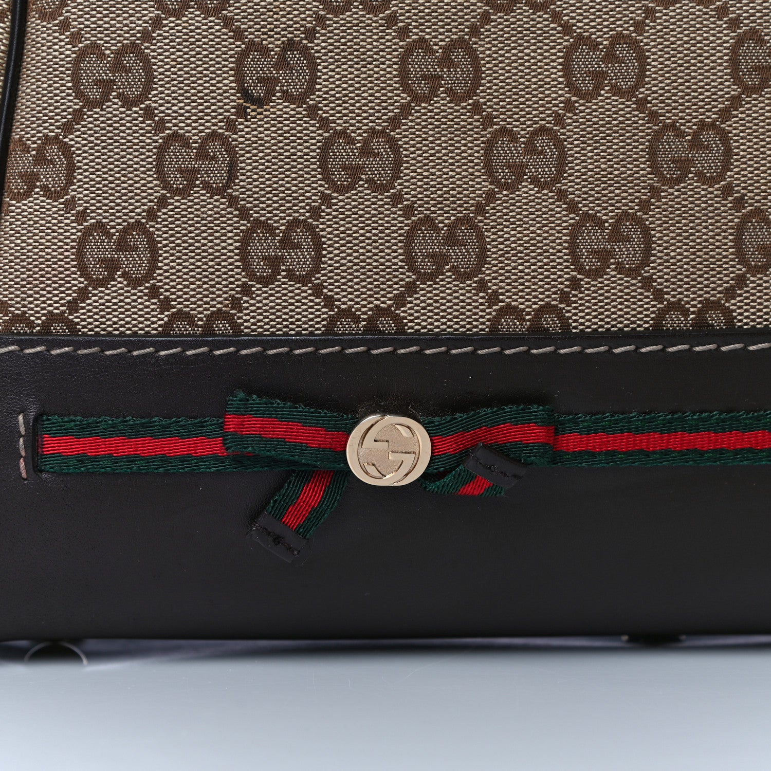 Gucci Monogram Web Mayfair Top Handle Satchel Dark Brown 9 of 14