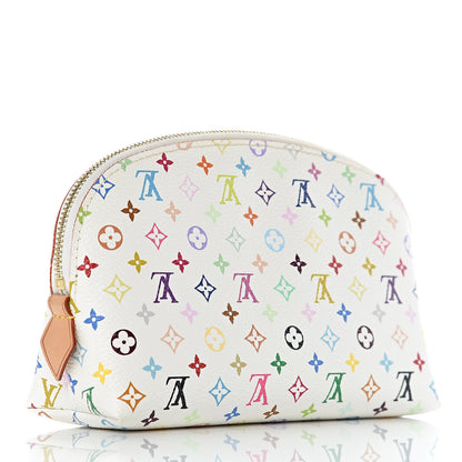 Louis Vuitton Monogram Multicolor Cosmetic Pouch White Litchi 3 of 9