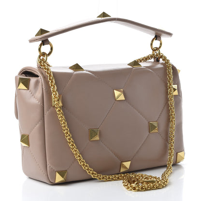 Valentino Garavani Nappa Large Roman Stud Shoulder Bag Rose Cannelle 3 of 9