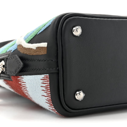 Hermes Swift Embroidered La Selle Imaginaire Mini 1923 Bolide Marron Vert Bleu Black 10 of 12