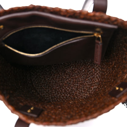 Saint Laurent Raffia Calfskin Small Panier Tote Dark Chocolate 5 of 13