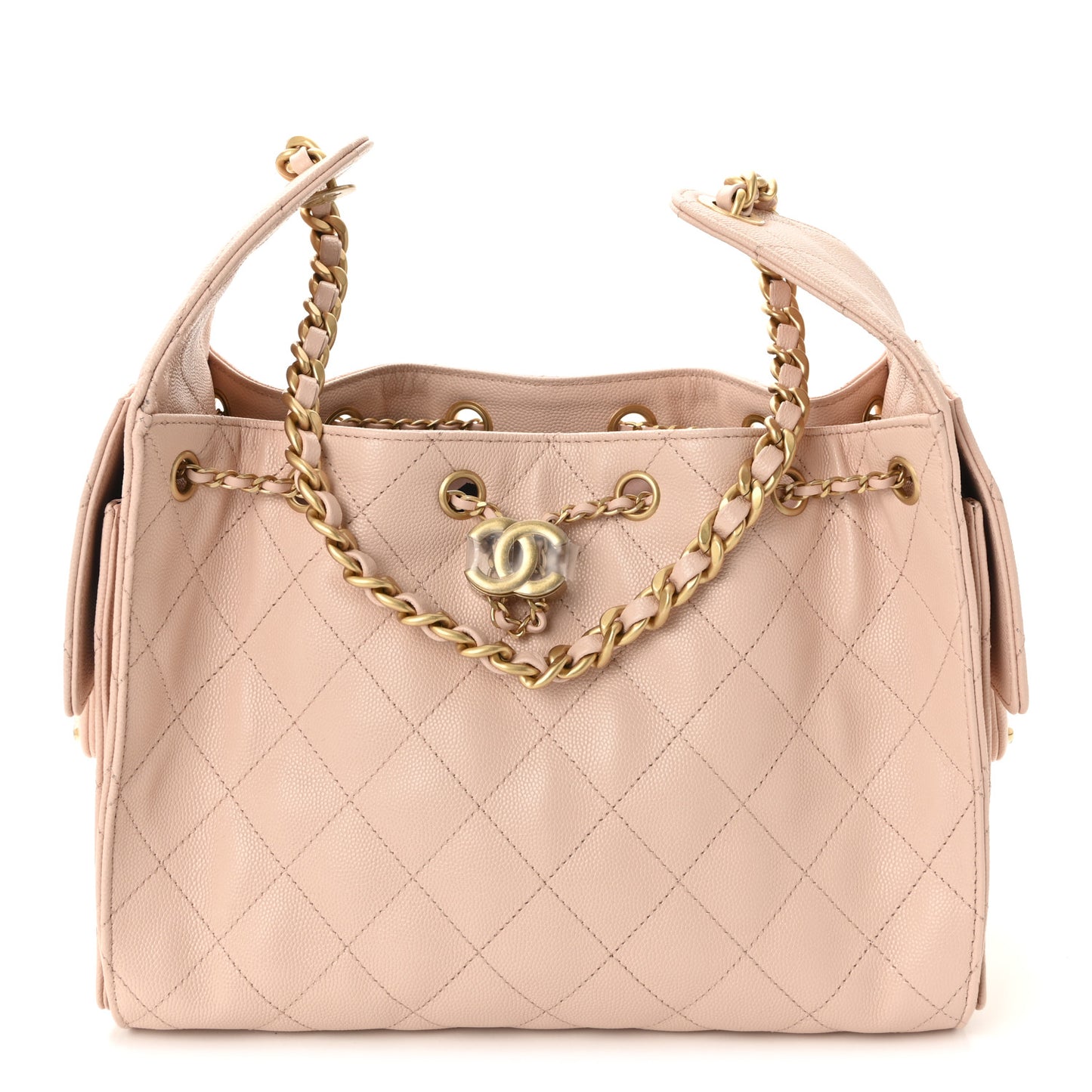 Caviar Quilted Small Chanel 25 Handbag Light Pink