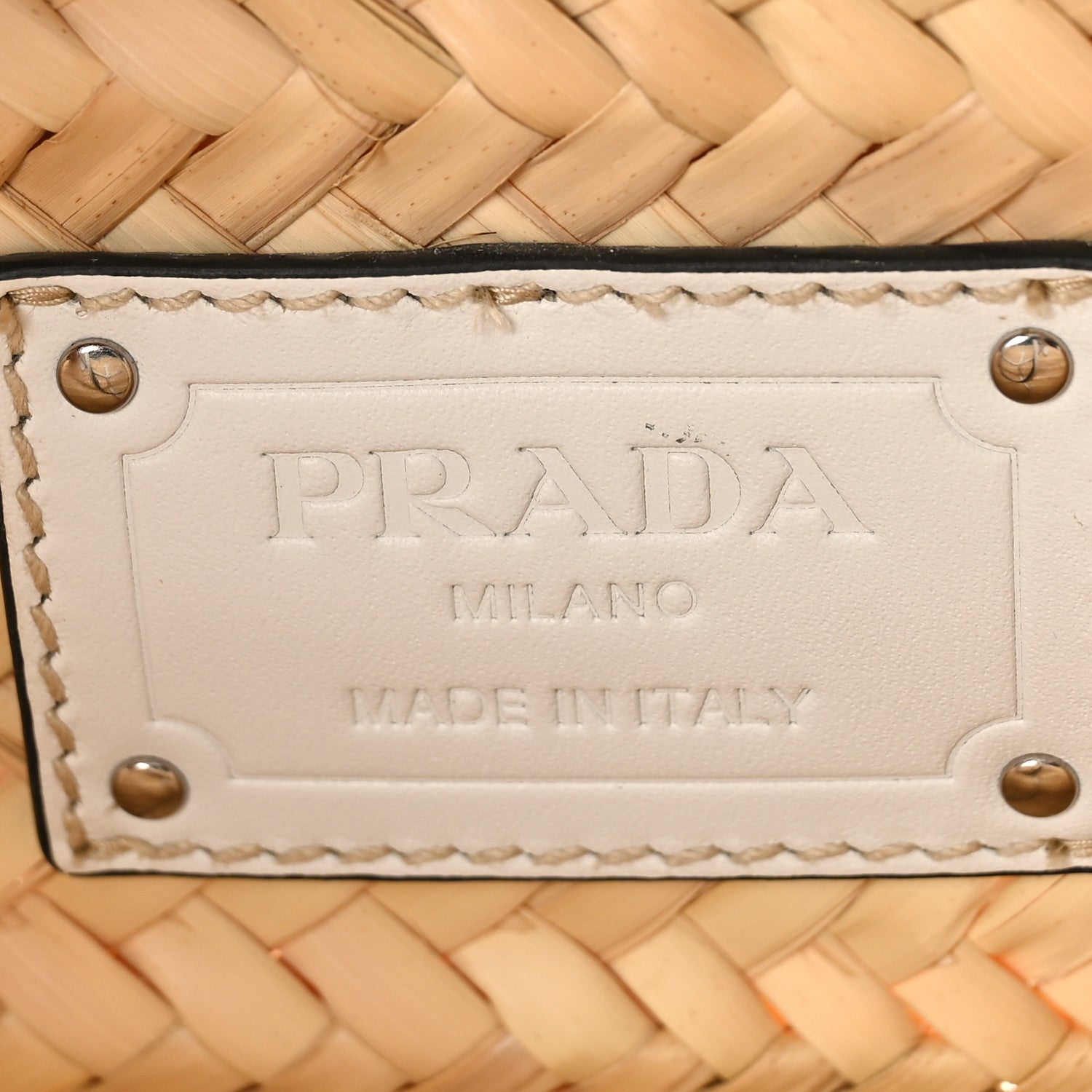 Prada Palmitto Vitello Woven Braided Large Basket Tote Bag Naturale White 6 of 8