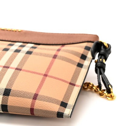 Burberry Haymarket Check Peyton Crossbody Clutch Bag Toffee 11 of 11