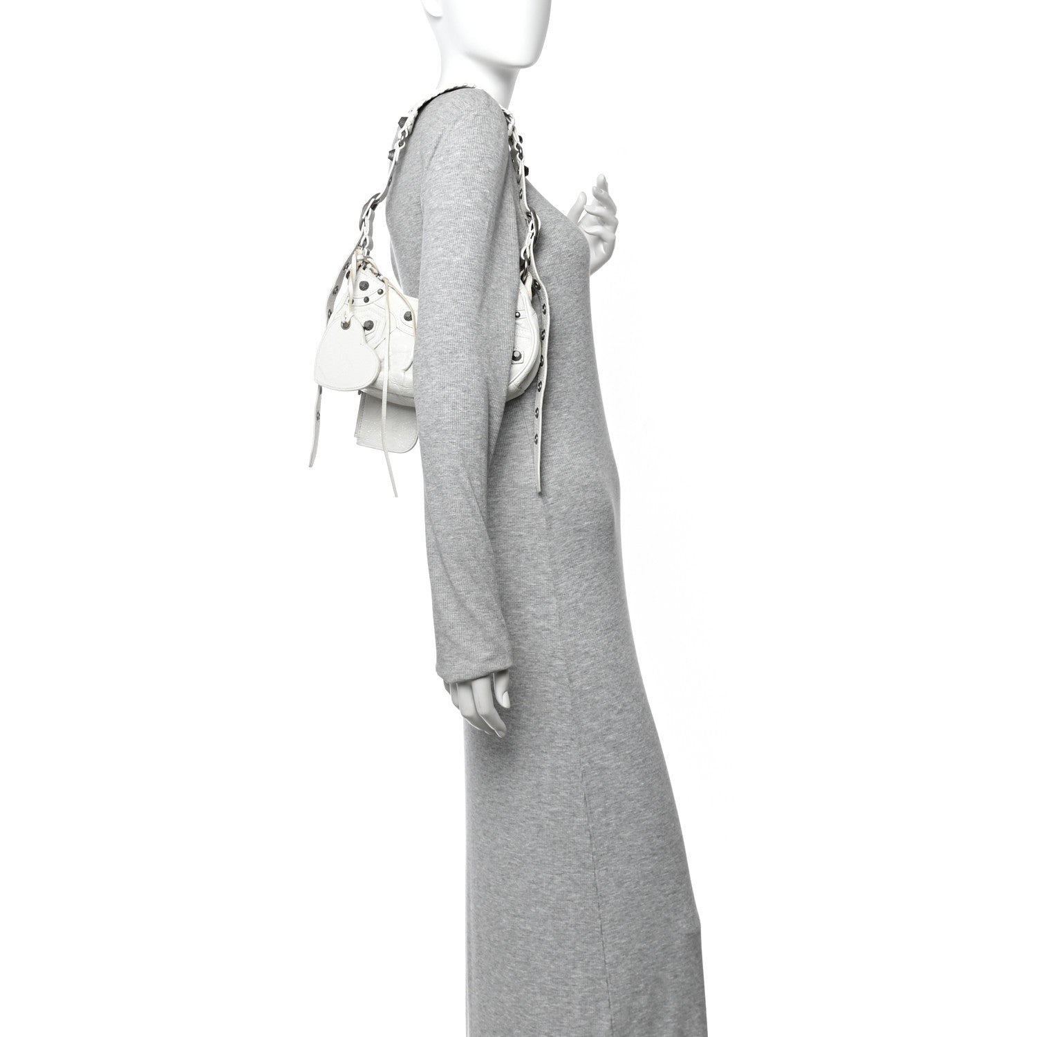 Balenciaga Agneau Arena Le Cagole Shoulder Bag XS Optic White 2 of 11