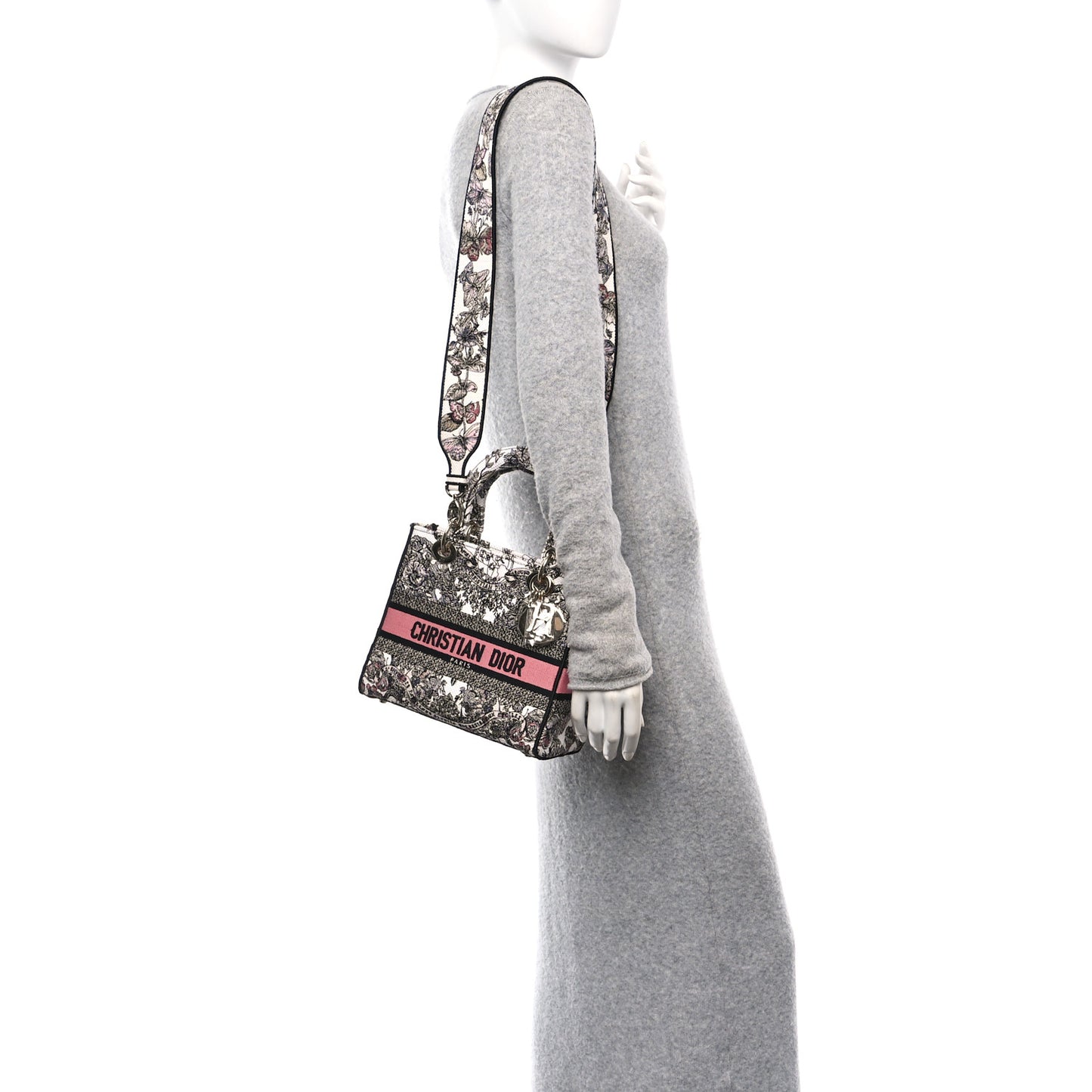 Canvas Embroidered Medium Butterfly Around The World Lady D-Lite White Pastel Pink