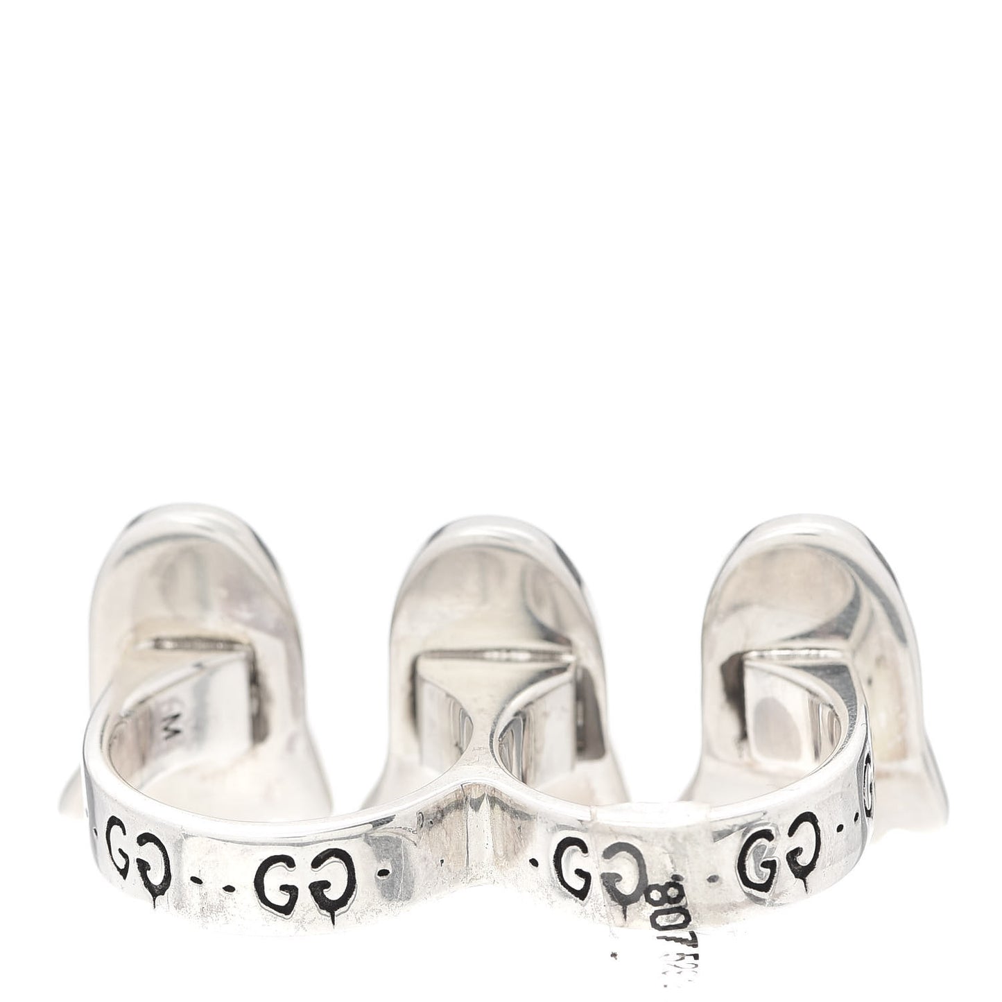 Sterling Silver GucciGhost Double Finger Ring 52 6