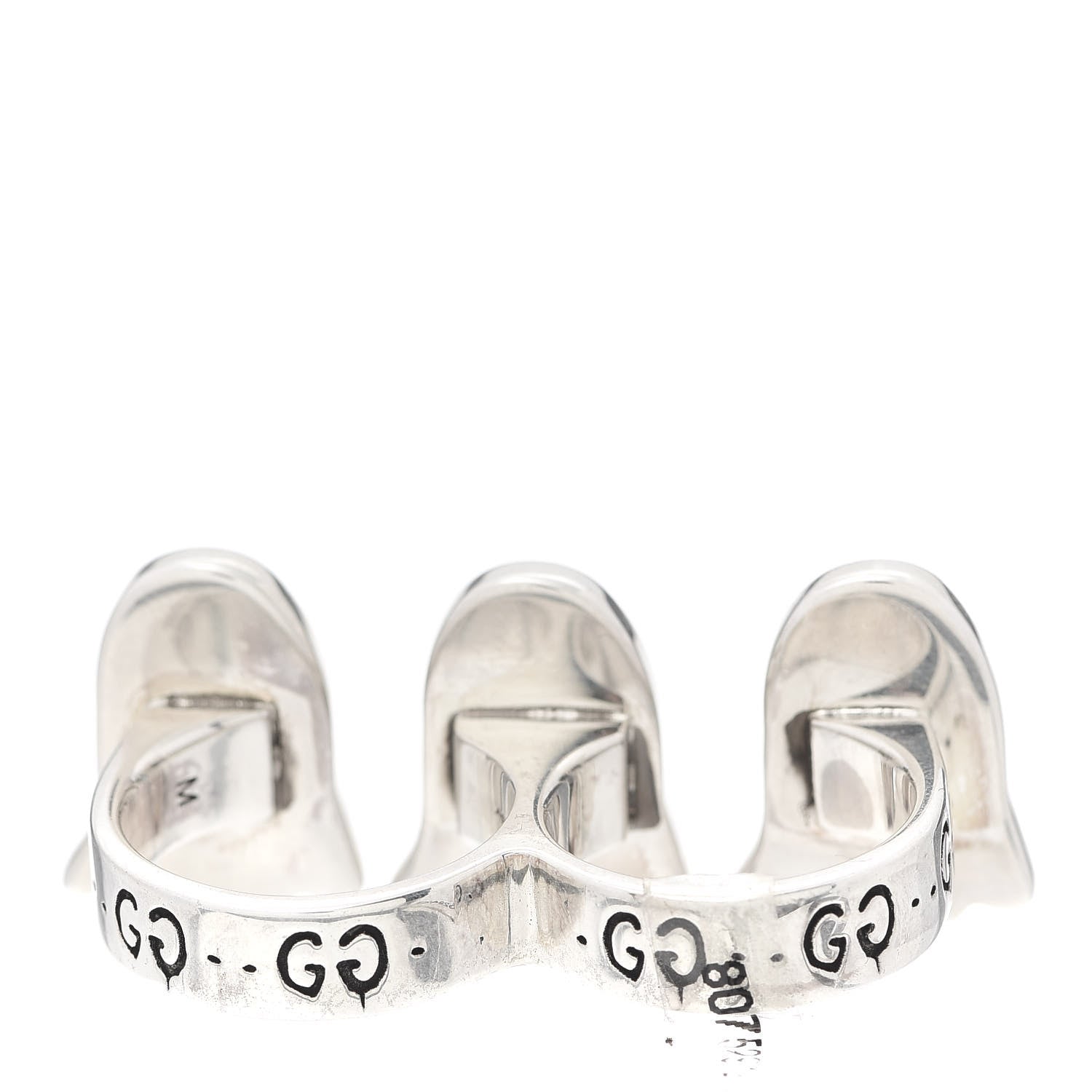 Gucci Sterling Silver GucciGhost Double Finger Ring 52 6 3 of 7