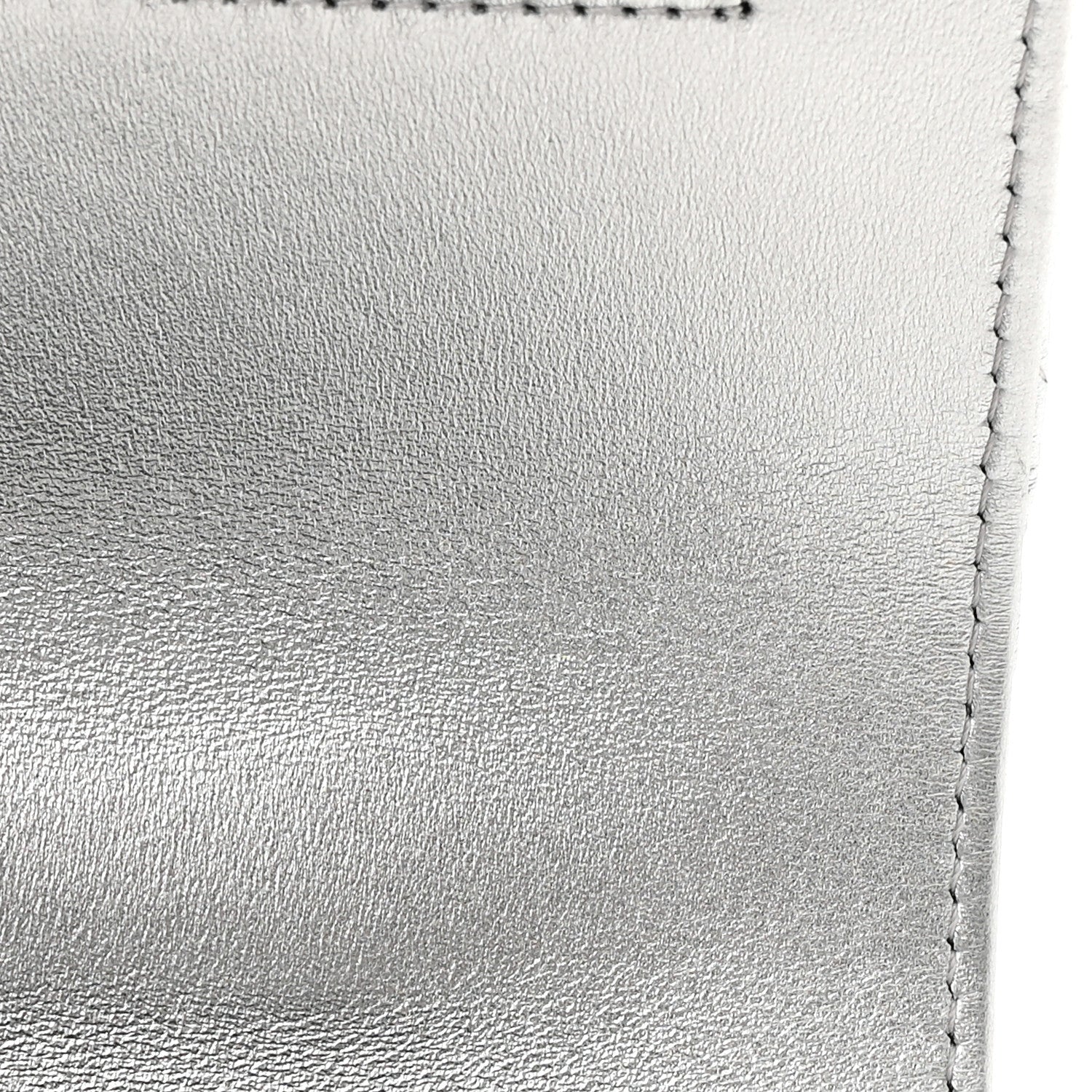 Chanel Metallic Calfskin Quilted Top Handle Wallet on Chain WOC Silver 12 of 14