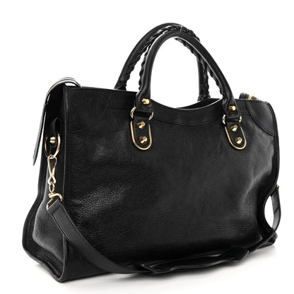 Balenciaga Chevre Gold Metallic Edge Hardware City Black 3 of 14
