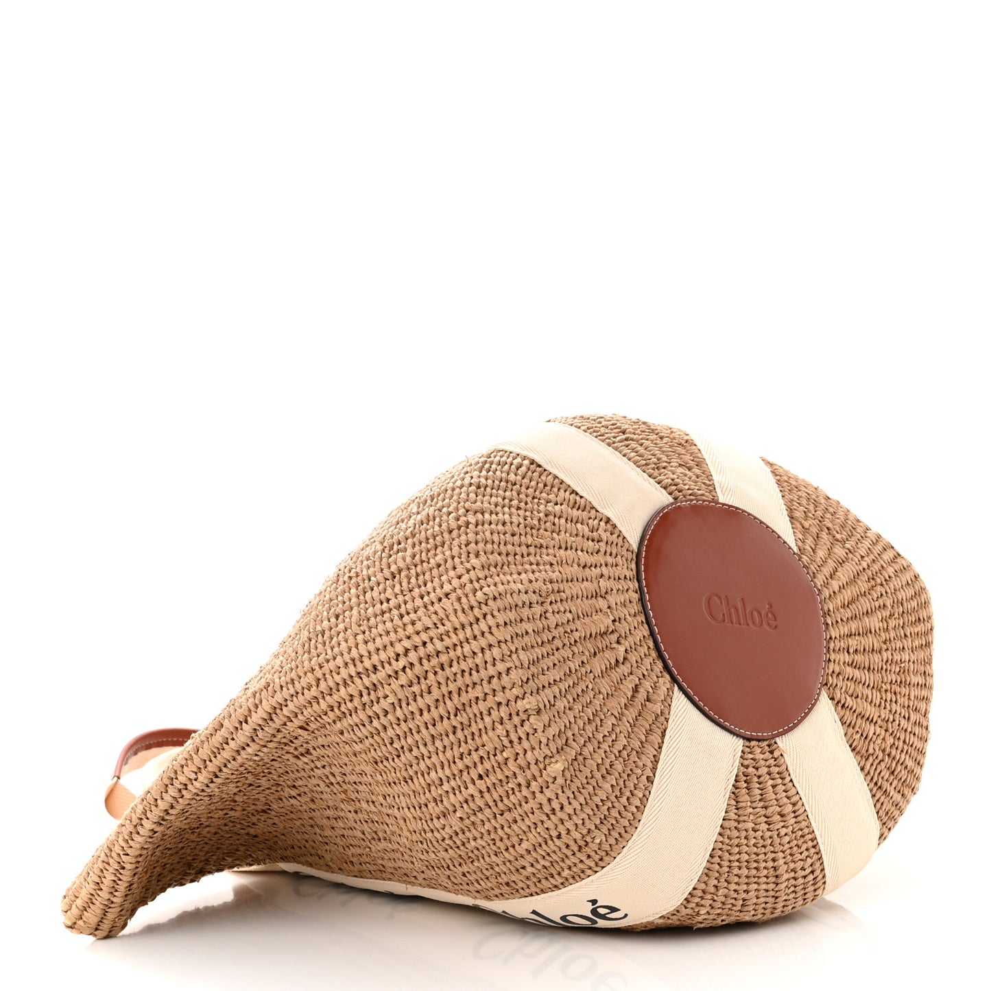 Raffia Large Woody Tote White