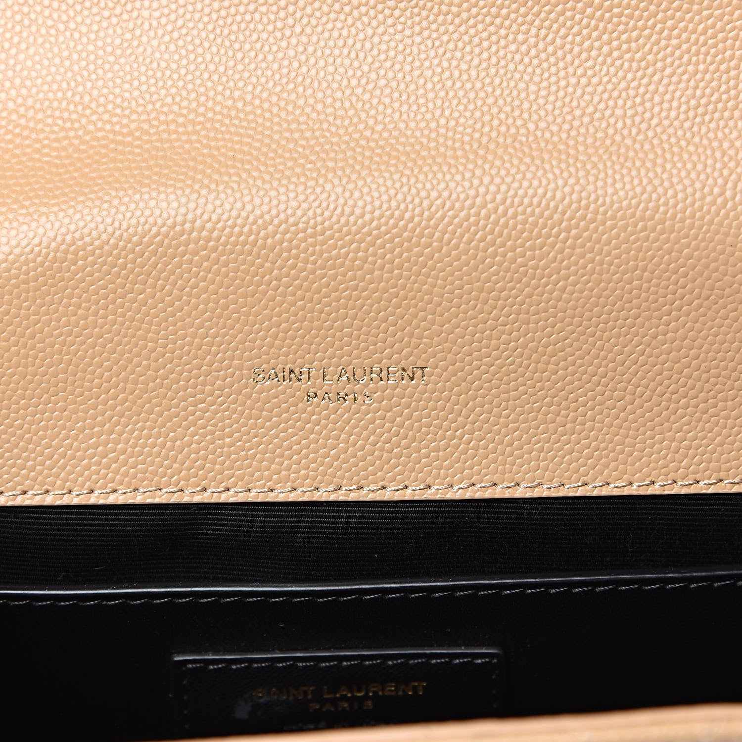 Saint Laurent Grain De Poudre Textured Mixed Matelasse Medium Triquilt Monogram Satchel Dark Beige 6 of 10