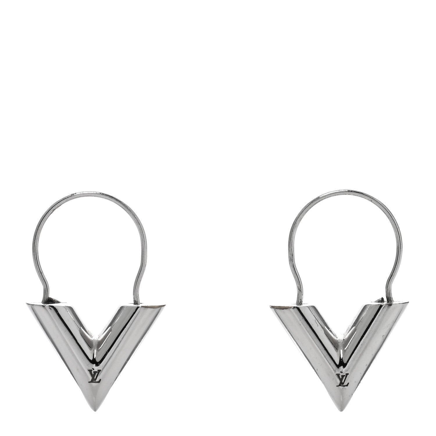 Louis Vuitton Essential V Hoop Earrings Silver 1 of 5