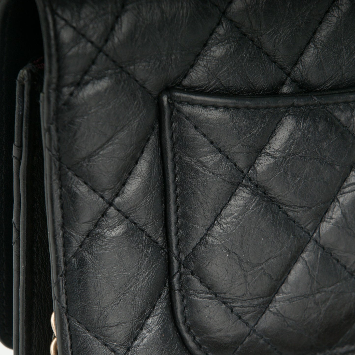 Aged Calfskin Quilted Reissue Wallet On Chain WOC Black
