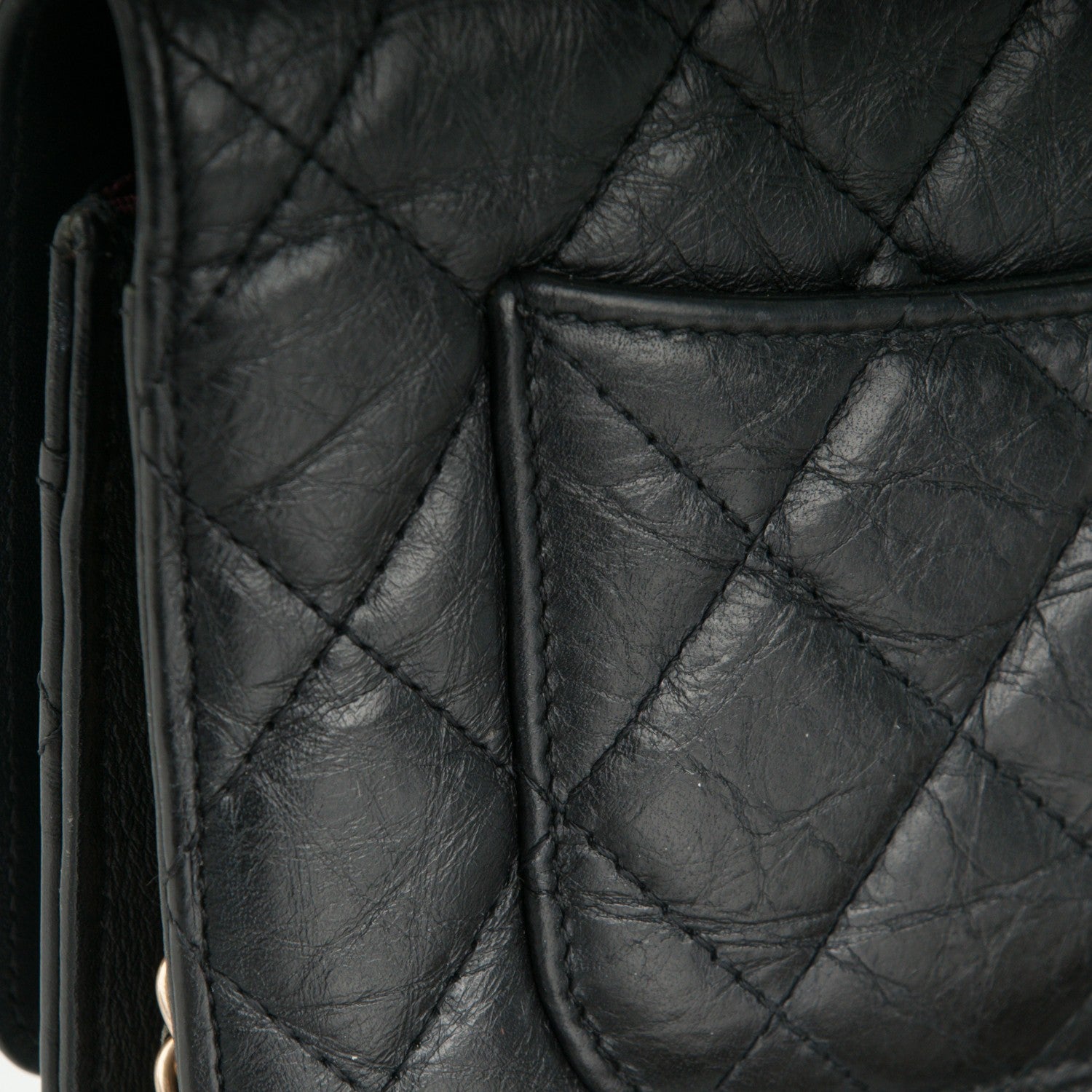 Chanel Aged Calfskin Quilted Reissue Wallet On Chain WOC Black 6 of 9