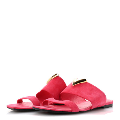 Louis Vuitton Suede Bayfront Flat Mules 40 Framboise 4 of 9