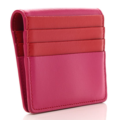 Salvatore Ferragamo Grained Calfskin Cardholder Wallet Fuchsia Red 3 of 8