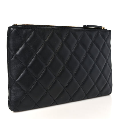 Chanel Lambskin Quilted Hollywood Charms Cosmetic Case Black 3 of 9