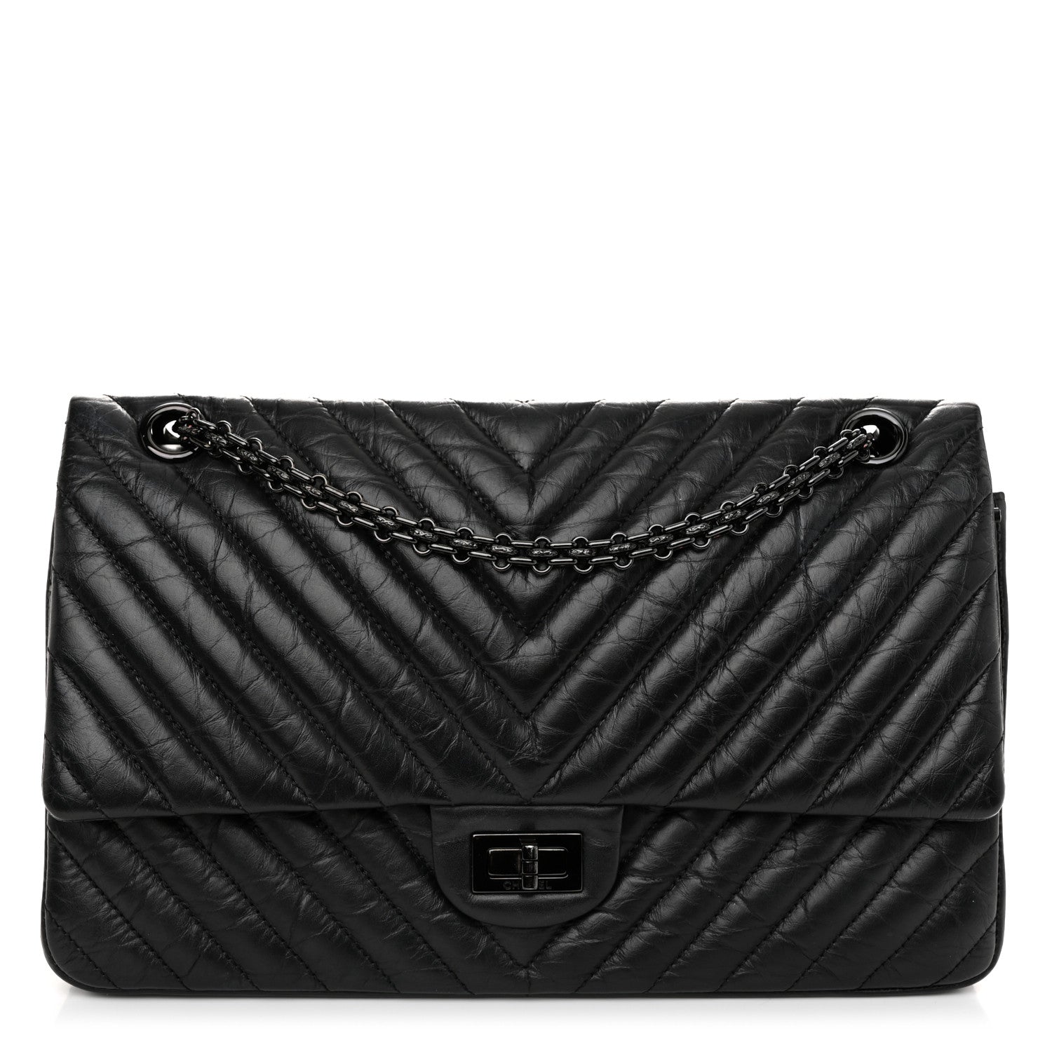 Chanel Aged Calfskin Chevron 2.55 Reissue 226 So Black 1 of 13