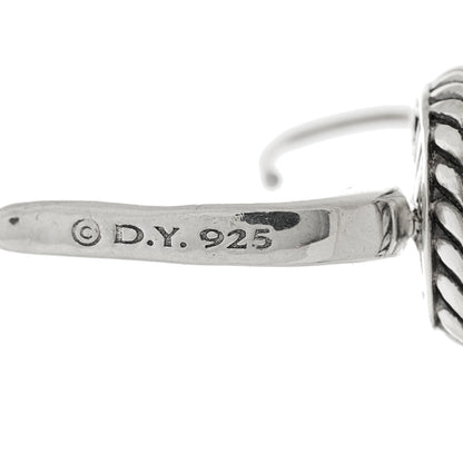 David Yurman Sterling Silver Diamond Blue Topaz 5mm Petite Albion Drop Earrings 4 of 4